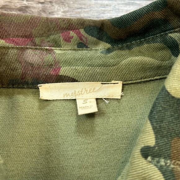 Mystree Floral Camo Button Down Shirt Jacket Cotton Army Core Small NWOT - Picture 7 of 7